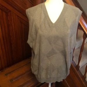 Oscar De La Renta Argyle Gray Vest Sz L